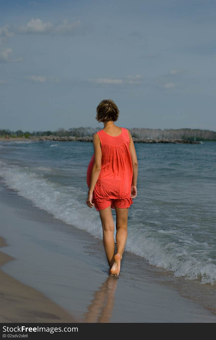 Young blonde on the beach