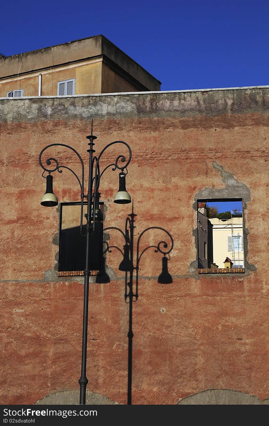 Old building pattern with broken window. Old building pattern with broken window