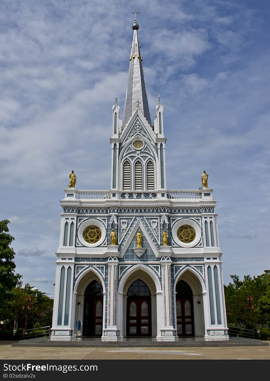 Church 100 years in Amphawa,Thailand