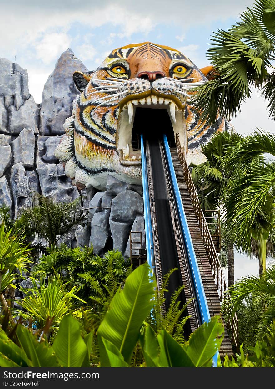 Tiger Model in Siam Park,Thailand