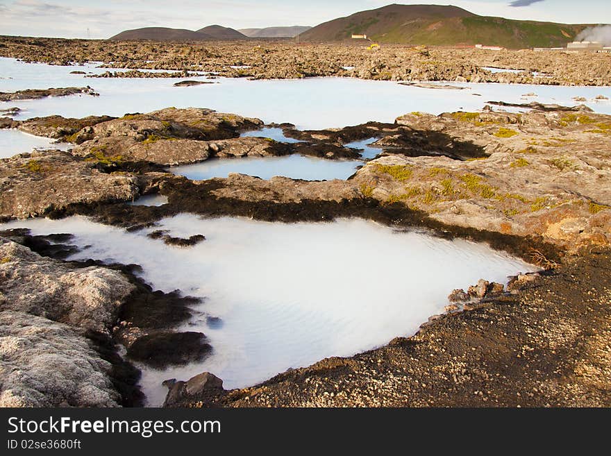 The Blue Lagoon, a geothermal bath in Iceland. The Blue Lagoon, a geothermal bath in Iceland.