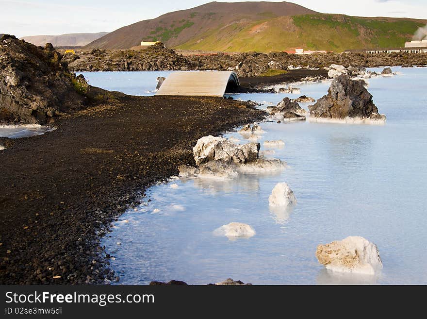 Clean water, spa and and Geothermal Power plant. Blue Lagoon - Iceland. Clean water, spa and and Geothermal Power plant. Blue Lagoon - Iceland