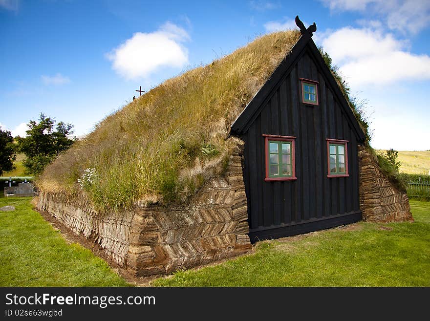 Old wooden church, Iceland at Vidimyri