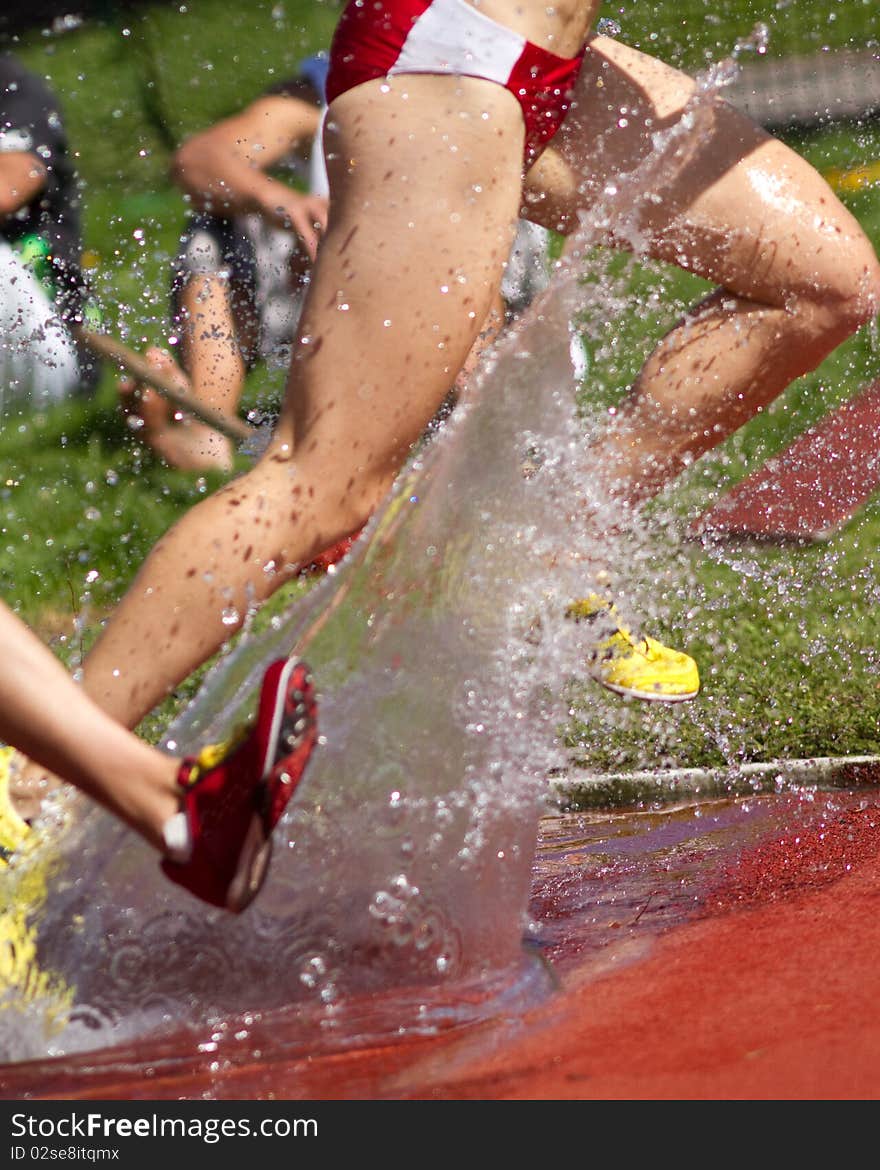 Moat in steeplechase in track and field