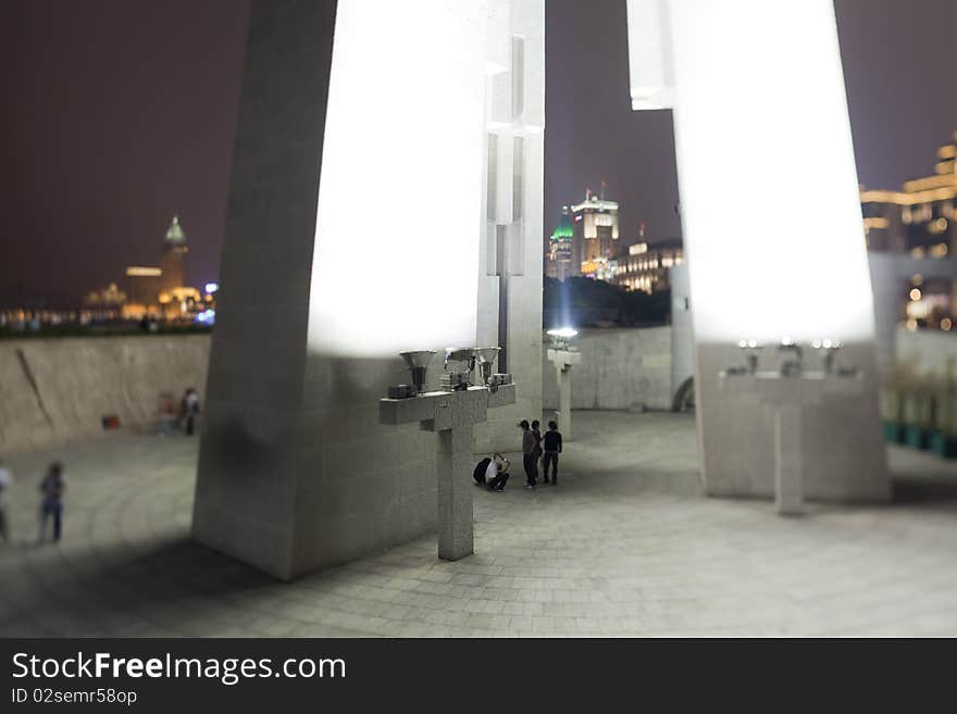 Shanghai/China:
Monument for the poeple of China at the The Bund- Shanghais famous boardwalk at nighttime illuminated by street lights. Shanghai/China:
Monument for the poeple of China at the The Bund- Shanghais famous boardwalk at nighttime illuminated by street lights.