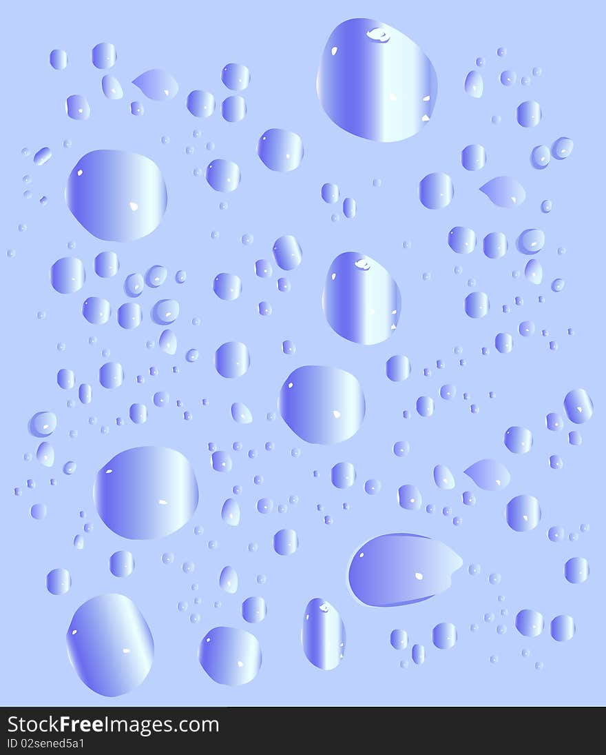 Illustration With Blue Drops