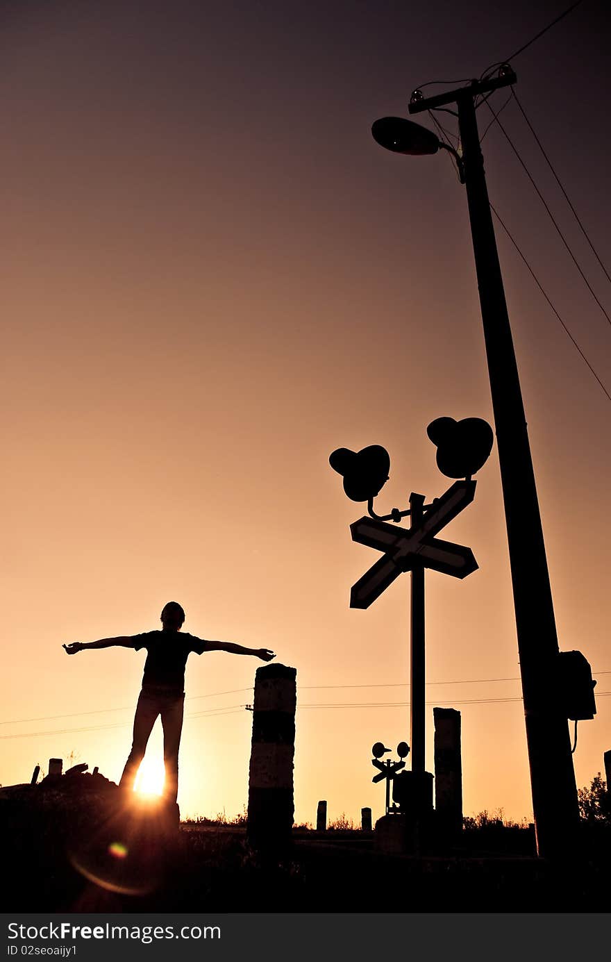 Crossroads sunset signs