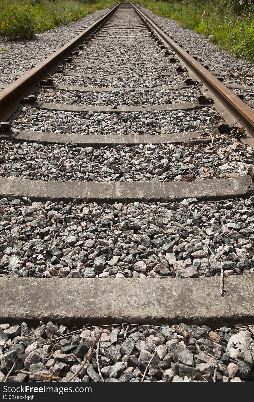 Railroad Track vanishing into the Distance