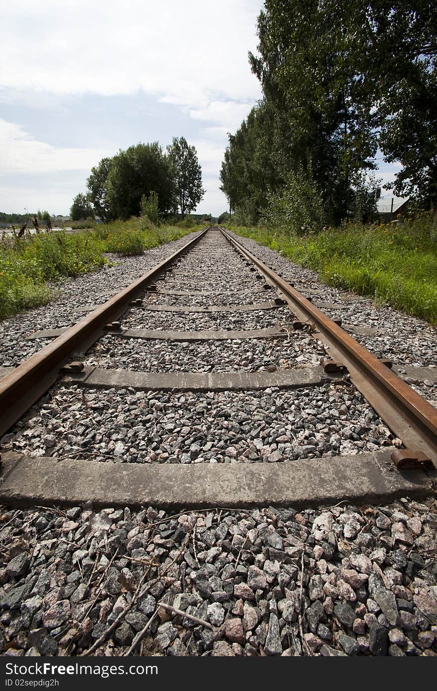 Railroad Track vanishing into the distance