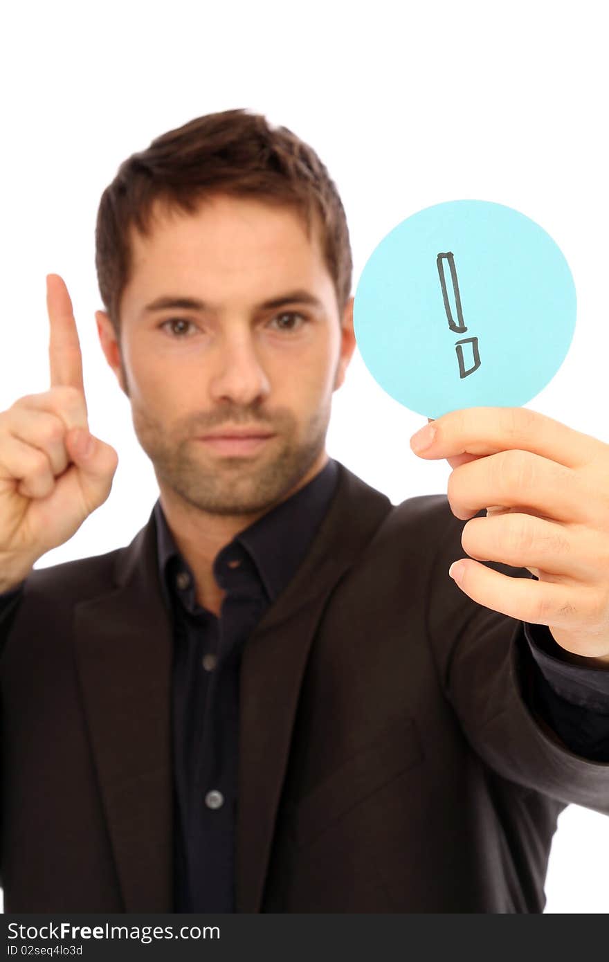 Young man holding a plate