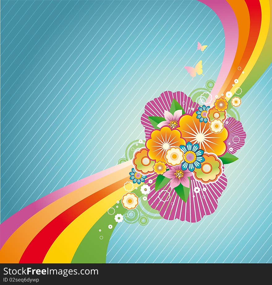 Colored floral background