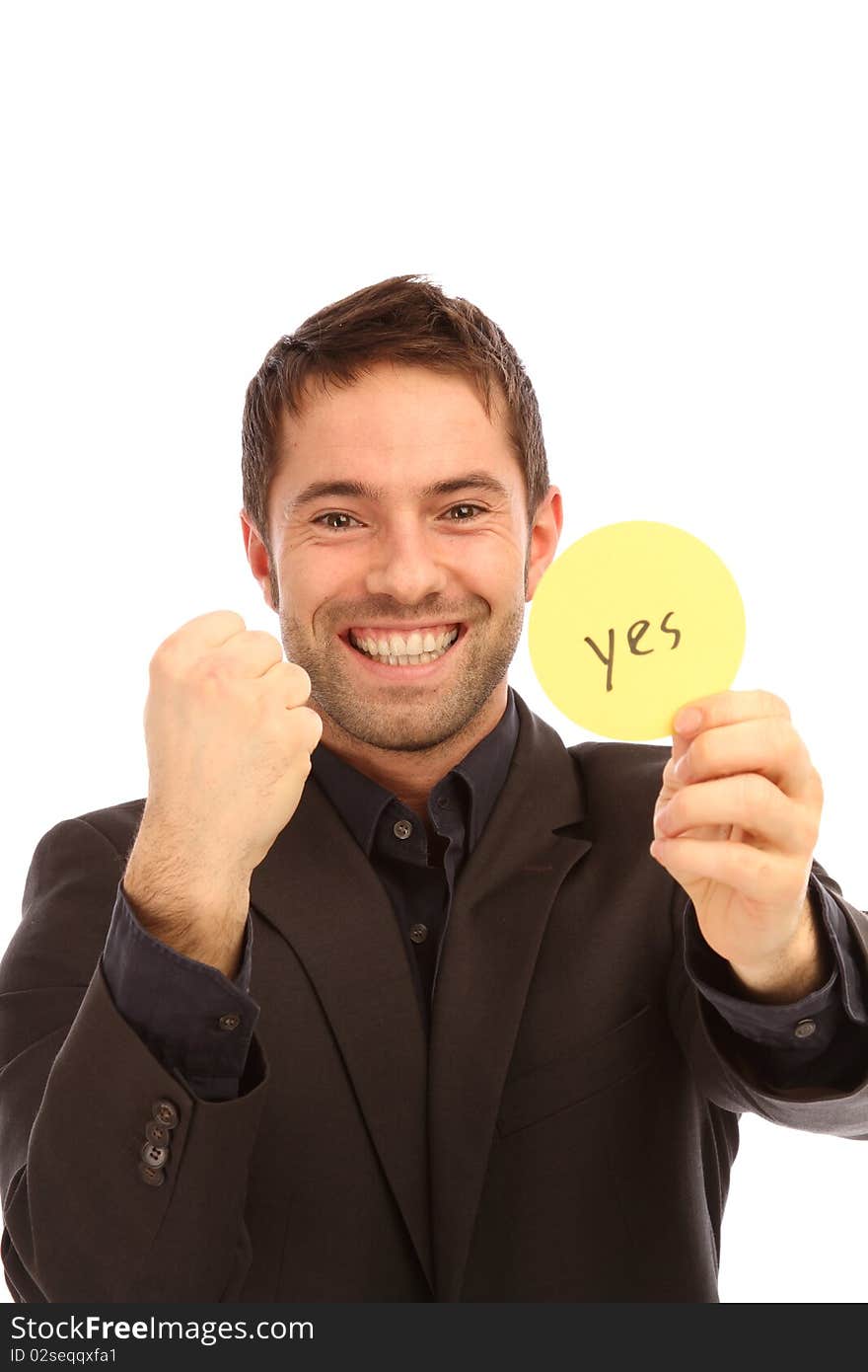 Young man holding a plate. Young man holding a plate