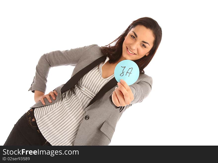 Young woman holding a plate