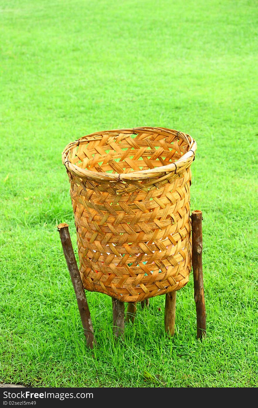 Wood basket in Rama garden,Thailand