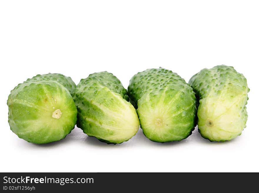 Yummy cucumber on white background (isolated, clipping path)