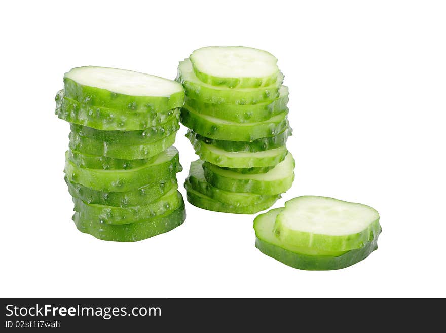 Yummy cucumber on white background (isolated, clipping path)