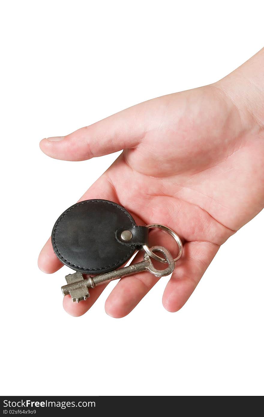 Keychain in human hand