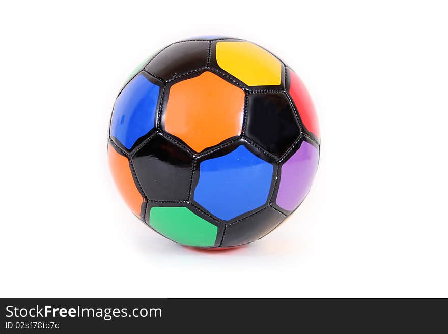 Leather soccer ball on white background. Leather soccer ball on white background