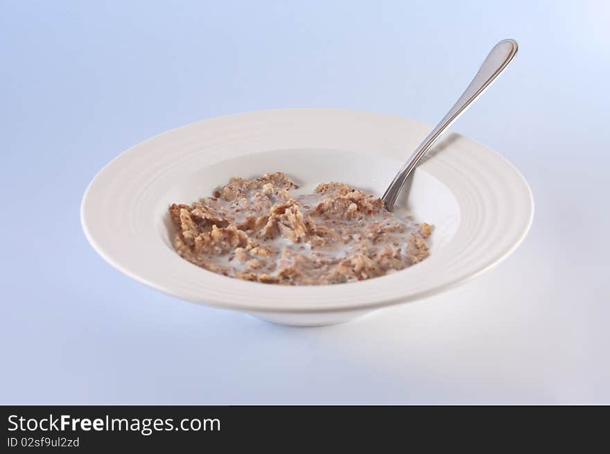 Cornflakes, isolate on blue background