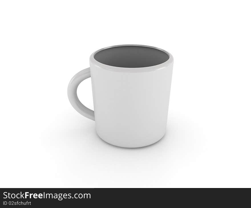 White mug isolated on white background. High quality 3d render.