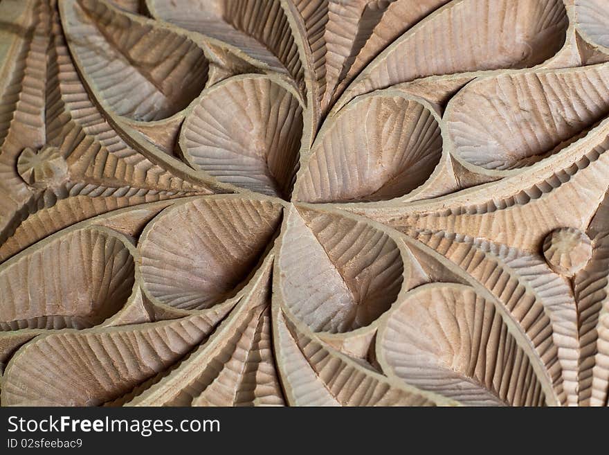 Carved wood panel detail