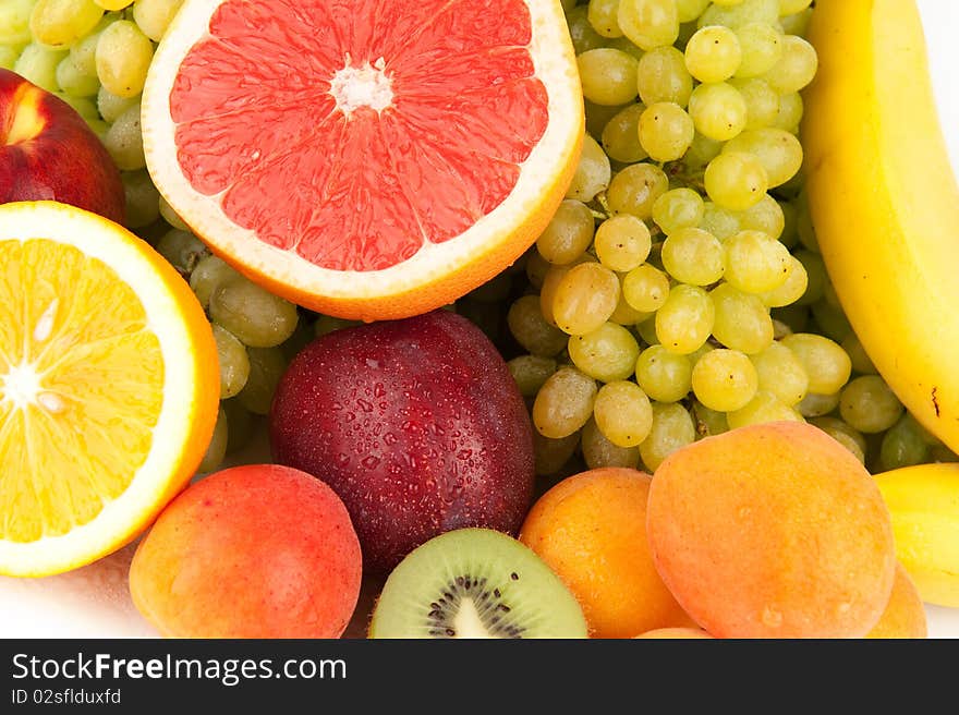 Fresh and juicy fruits close up. Fresh and juicy fruits close up