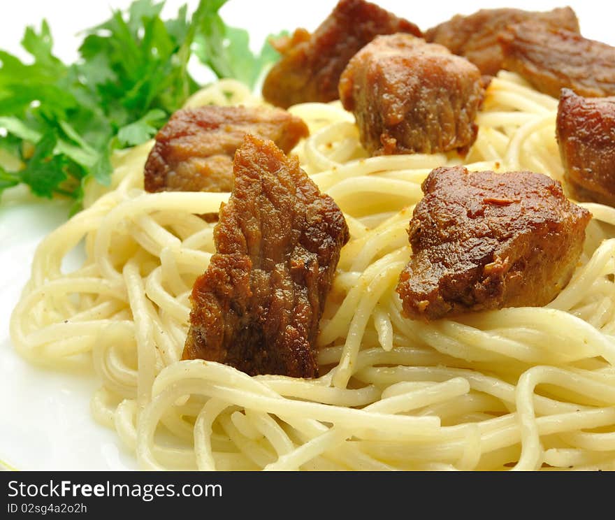 Spaghetti With Meat And Herbs