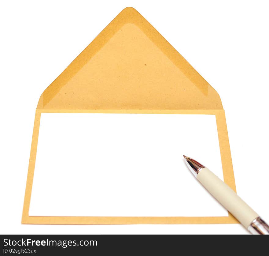 Ltter paper and envelope isolated on a white