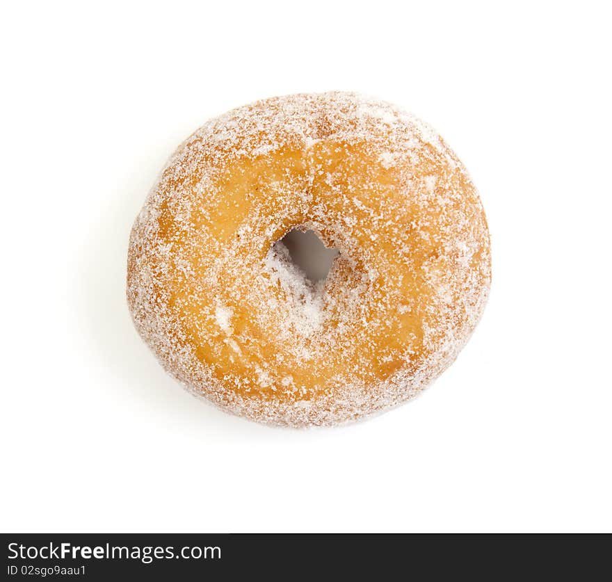 Sugar ring donut isolated on a white background. Sugar ring donut isolated on a white background