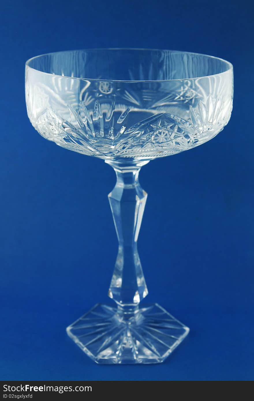 Glass On The Blue Background