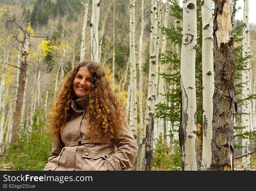 Girl In Automm Forest