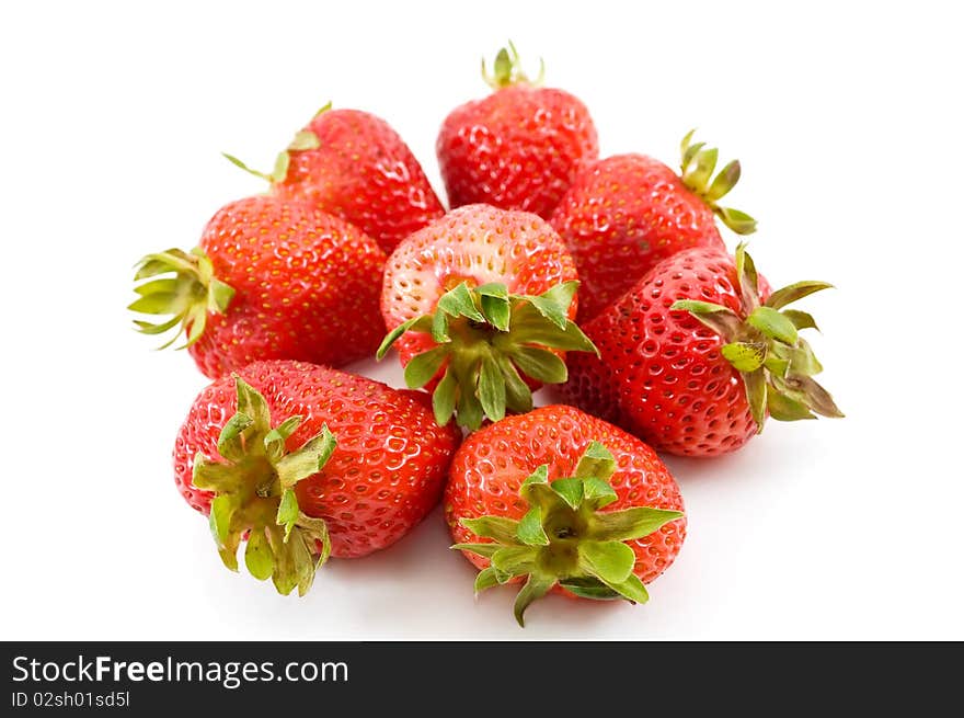 Beautiful fresh strawberries isolated on white background. Beautiful fresh strawberries isolated on white background.