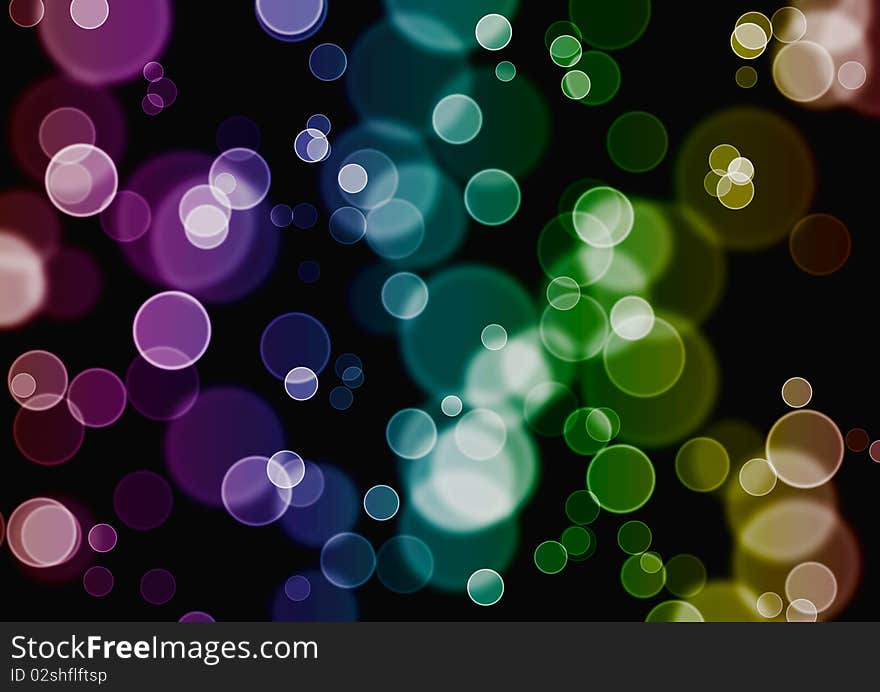 Abstract glowing circles on a black background. Abstract glowing circles on a black background