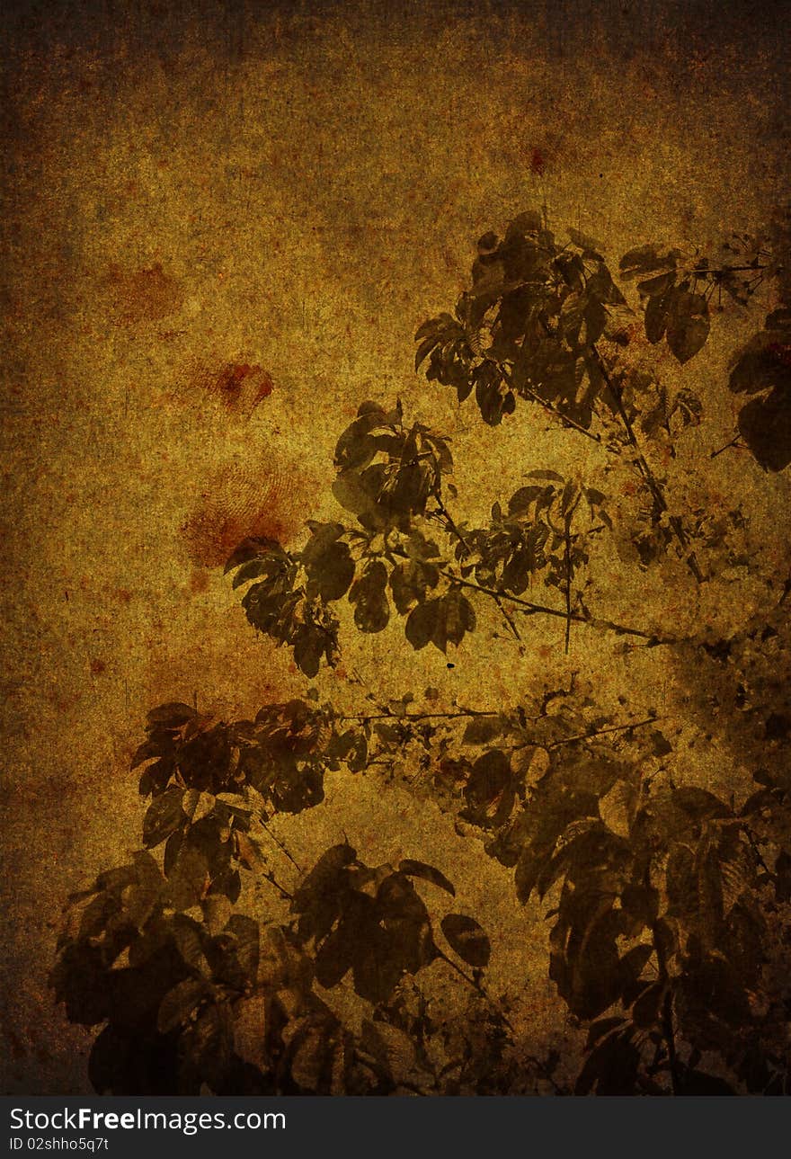 A grunge paper ornated with flowers. A grunge paper ornated with flowers