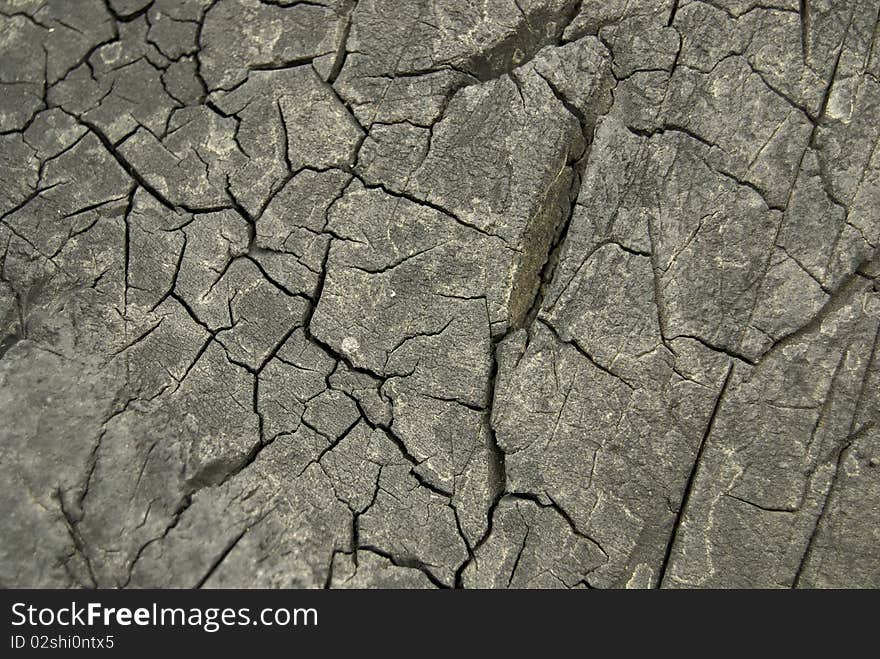 Dry cracked surface