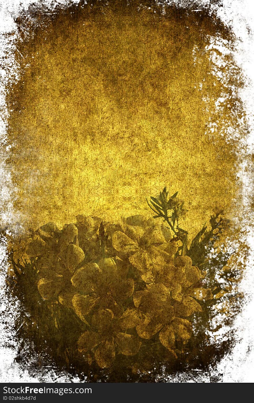 A grunge paper ornated with flowers. A grunge paper ornated with flowers