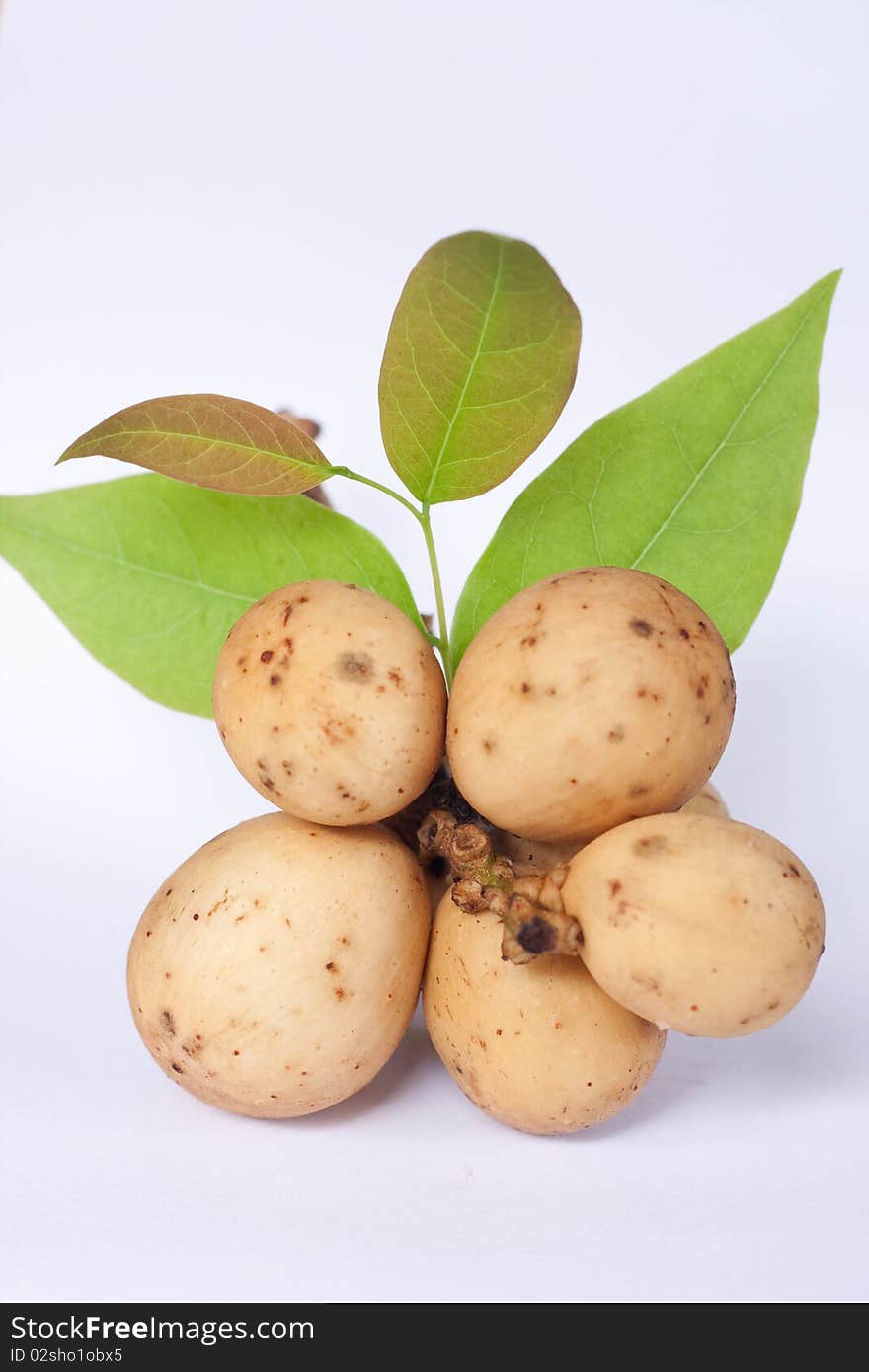 Thai fruit on the white background