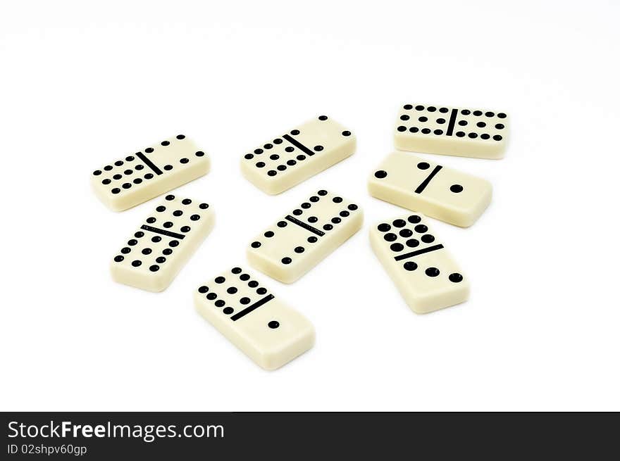 Dominos on a white background