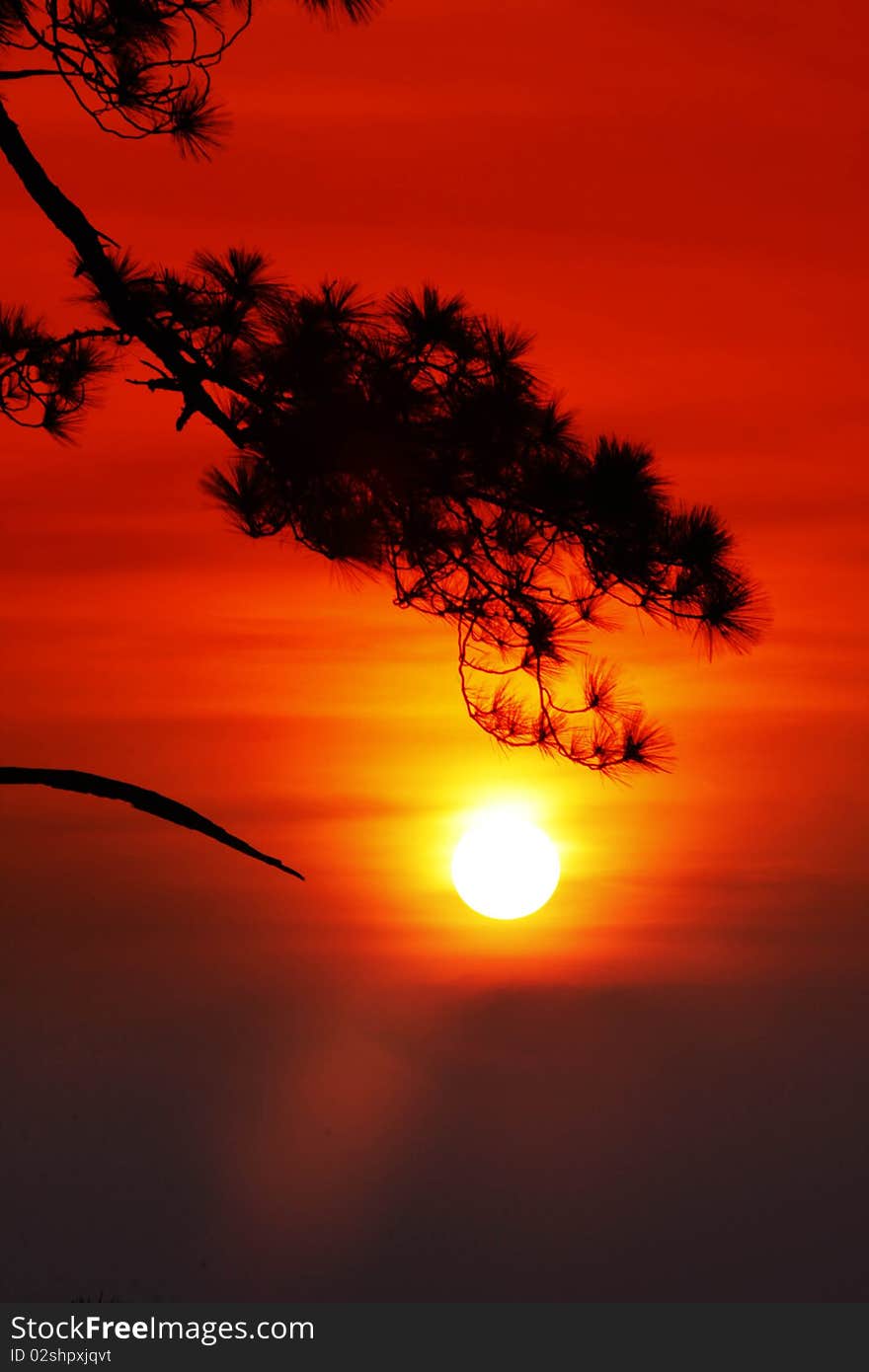 Sunset on the thai mountains