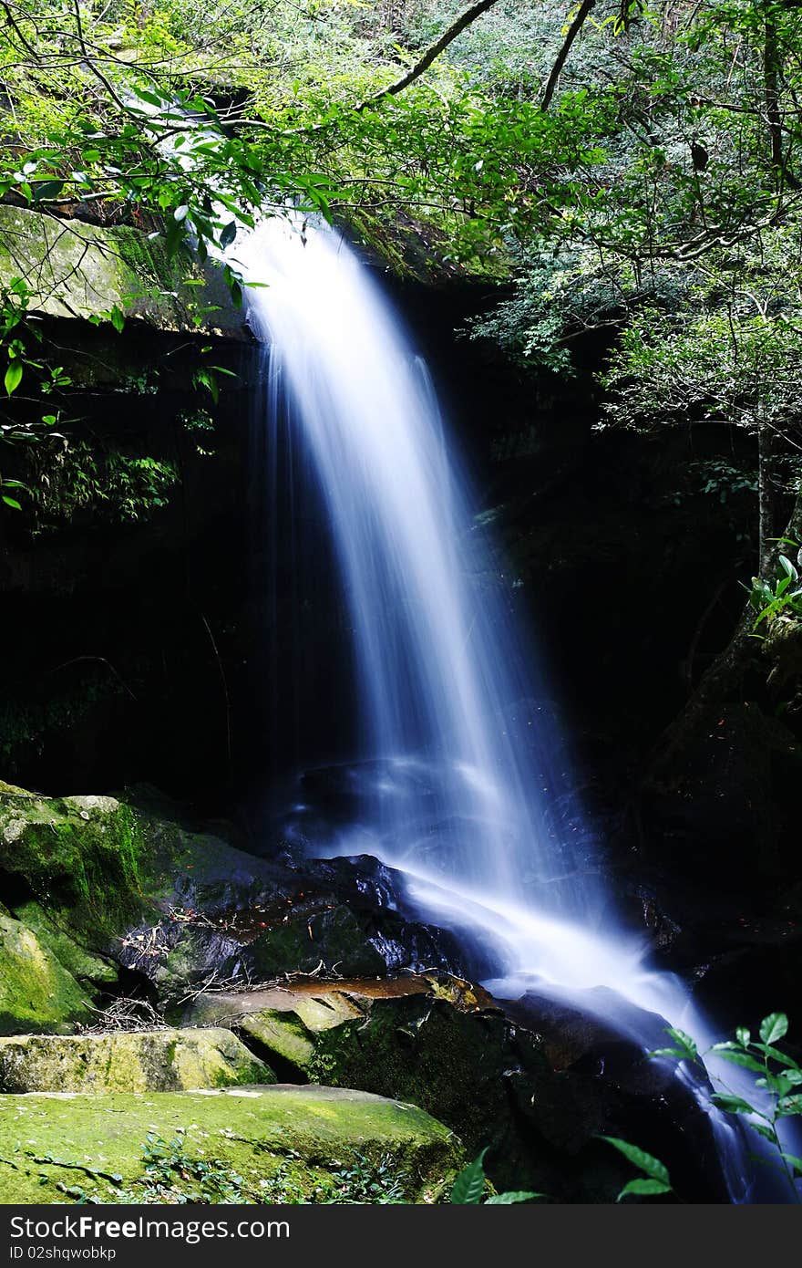 Waterfall on the higt mountain