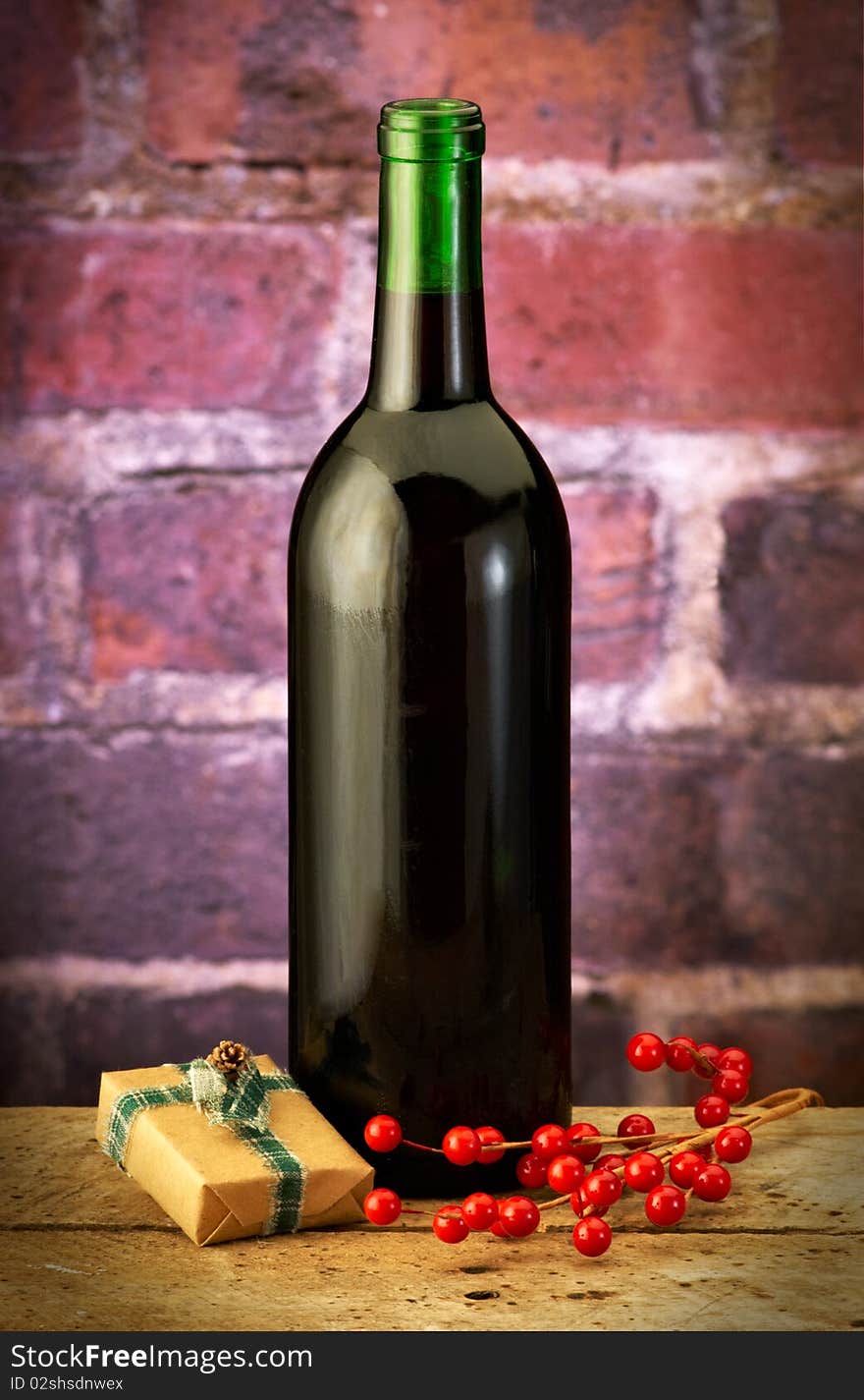 Wine bottle with wrapped box