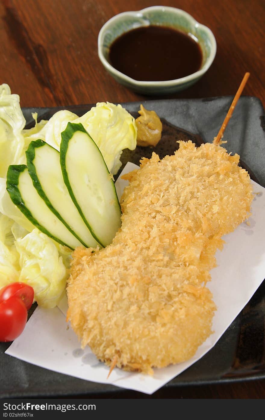 Food on a red table