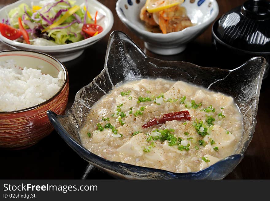 Japanese tofu on the table