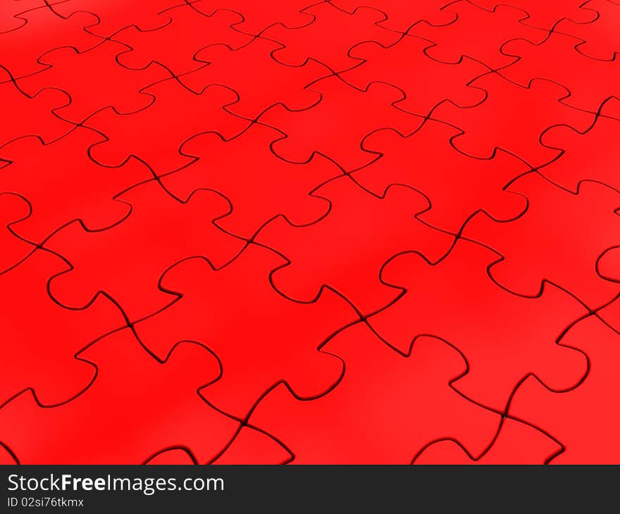 Abstract 3d illustration of red puzzle background