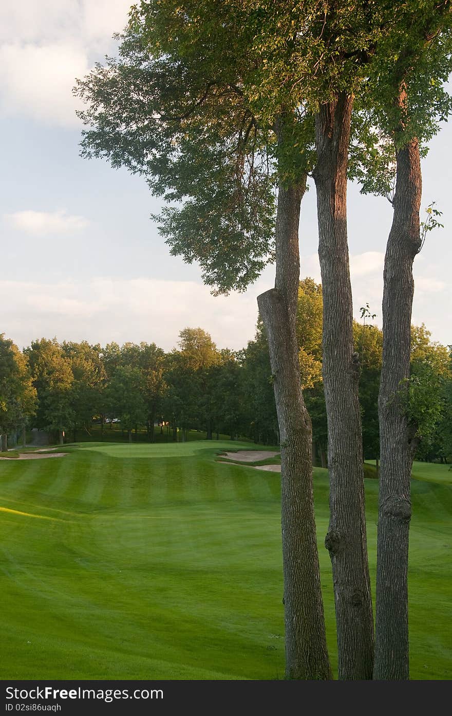 Beautiful golf hole at the local club. Beautiful golf hole at the local club