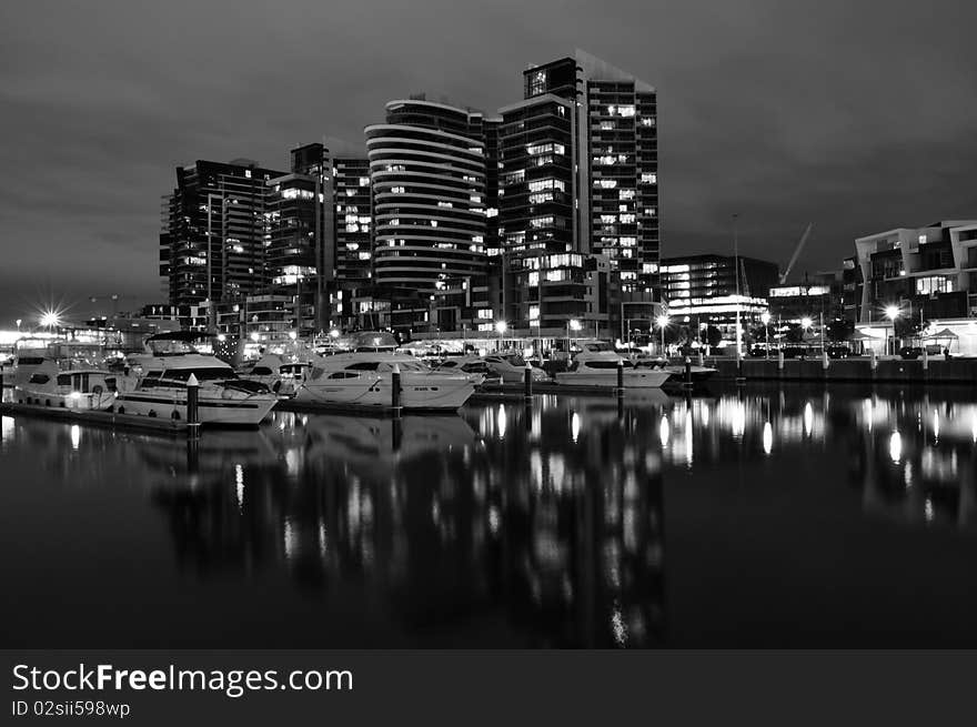 Night view of Docklands, Melbourne, Australia