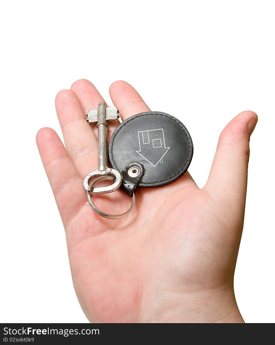 Vintage Key Chain In Human Hand