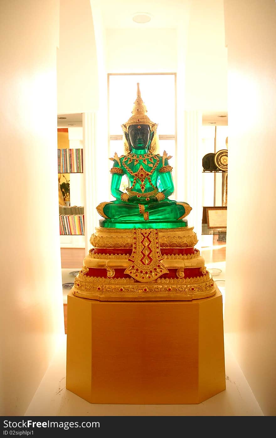 The statue of emerald buddha in the museum