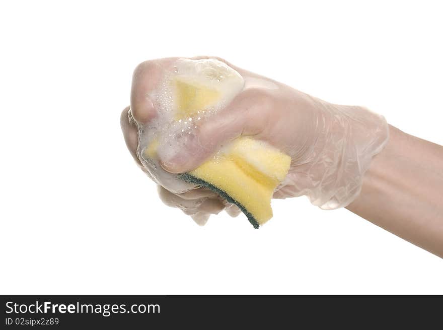 Hand with a sponge