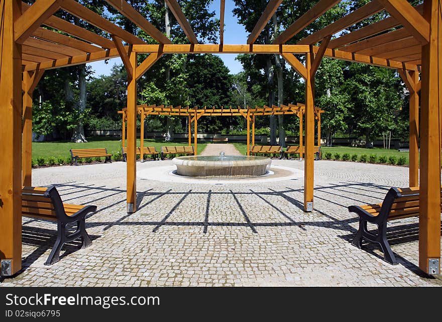 Garden with fountain